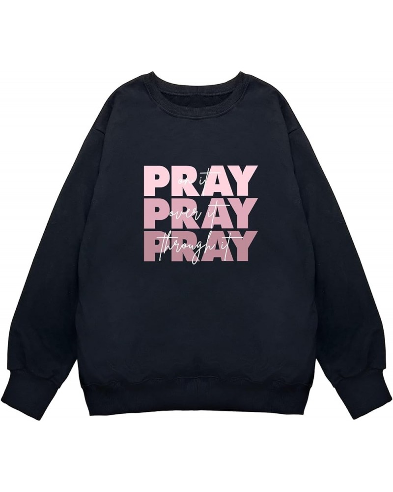 Women Long Sleeve Graphic Oversized Pullover Cute Drop Shloulder Sweatshirts Black $13.12 Hoodies & Sweatshirts