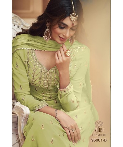 Ready to Wear Indian/Pakistani Style Ethnic Wear Party Wear Plazzo Salwar Suit for Women's Parrot Green $36.39 Suits