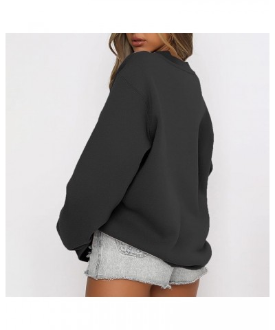 Womens Fashion 2023 Long Sleeve Sweatshirts Lightweight Casual Crew Neck Tops Fall Oversized Fleece Pullover Sweaters Bblack ...