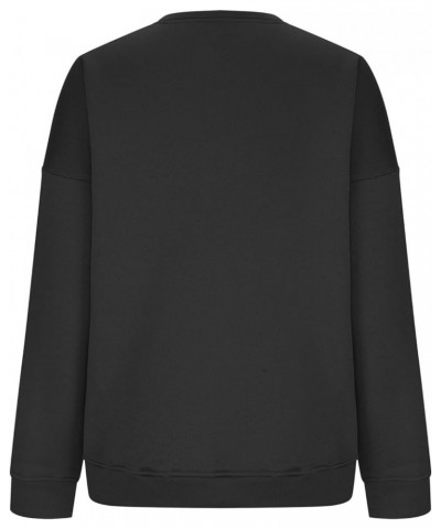 Womens Fashion 2023 Long Sleeve Sweatshirts Lightweight Casual Crew Neck Tops Fall Oversized Fleece Pullover Sweaters Bblack ...