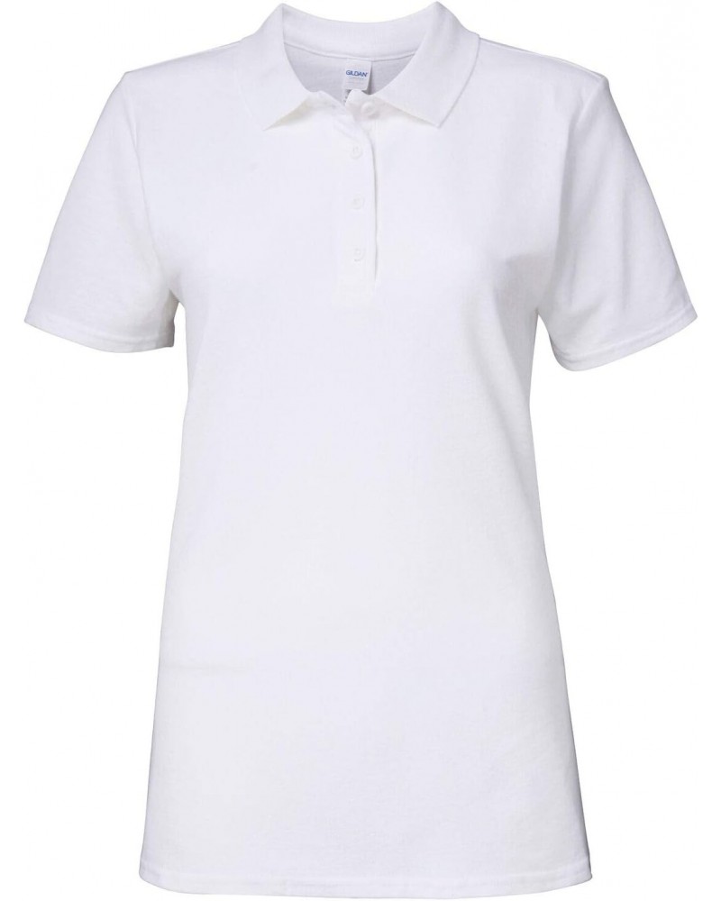 64800L Ladies Softstyle Double Pique Polo Shirt - White - S $8.68 Shirts