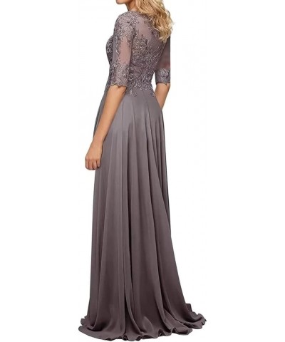 Mother of The Bride Dress Long Formal Evening Gowns with Sleeves Mother of The Groom Dresses for Wedding lace Appliques Peaco...
