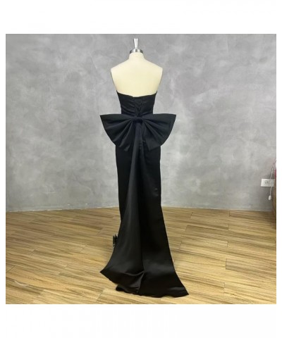 Satin Mermaid Prom Dress for Women2024 Cocktail Party Dress with Slit Formal Bow Dresses with Detachable Train Brown $32.20 D...