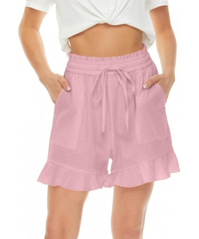 Womens Shorts 2023, Womens Summer Shorts Loose High Waisted Elastic Flowy Ruffle Casual Cute Beach Shorts Z1-blue $3.98 Shorts