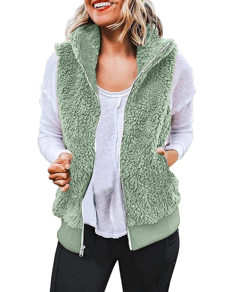 best black of friday deals 2023 womens vests outerwear puffy fleece lined Fuzzy Fleece Vest for Women Sleeveless Zip Up Sherp...