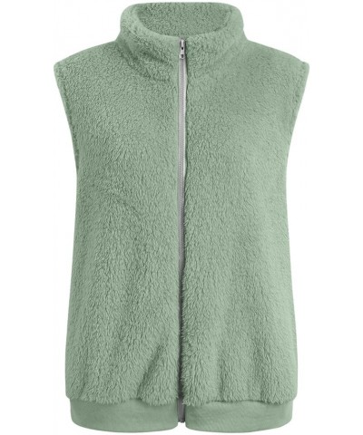 best black of friday deals 2023 womens vests outerwear puffy fleece lined Fuzzy Fleece Vest for Women Sleeveless Zip Up Sherp...