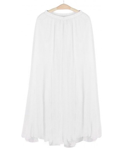 Skirts, Women Elastic Waist Chiffon Long Maxi Beach Dress White $12.86 Skirts
