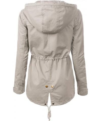 Women's Lightweight Military Safari Anorak Utility Junior Fit Hoodie Jacket Stone Grey (Junior Fit) $23.96 Jackets