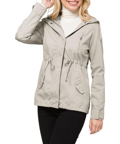 Women's Lightweight Military Safari Anorak Utility Junior Fit Hoodie Jacket Stone Grey (Junior Fit) $23.96 Jackets