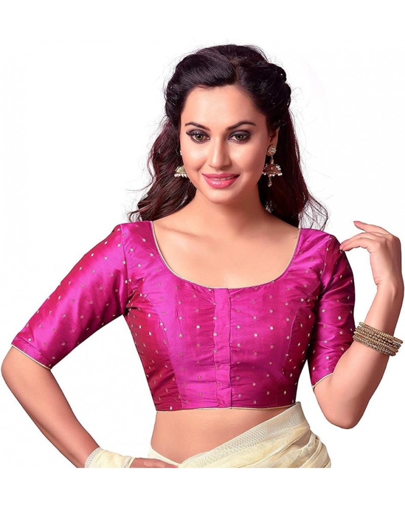 Ethnic View Readymade Blouse for Saree Indian Padded Choli Saree Blouse for Women Readymade Pink 416 $26.54 Blouses