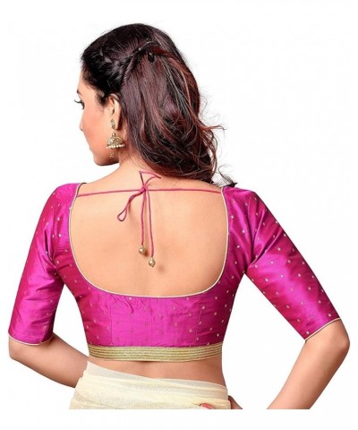 Ethnic View Readymade Blouse for Saree Indian Padded Choli Saree Blouse for Women Readymade Pink 416 $26.54 Blouses
