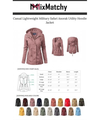 Women's Lightweight Military Safari Anorak Utility Junior Fit Hoodie Jacket Stone Grey (Junior Fit) $23.96 Jackets